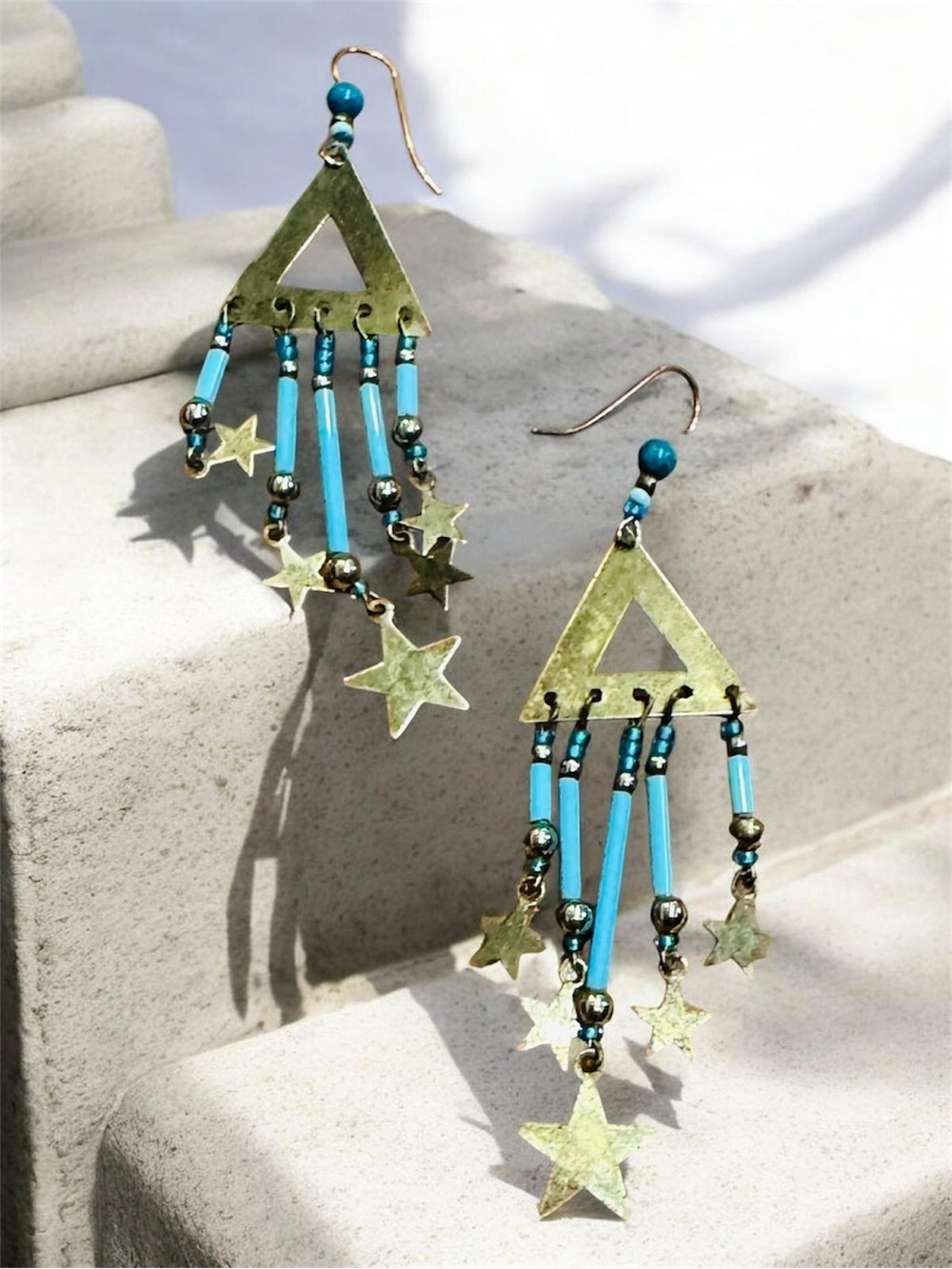 Tabra Turquoise Star Dangle Earrings